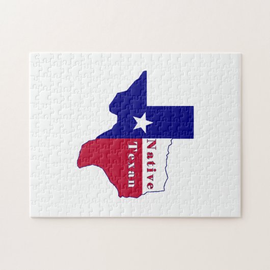 Native Texan Flag Map Puzzle (Horizontal)