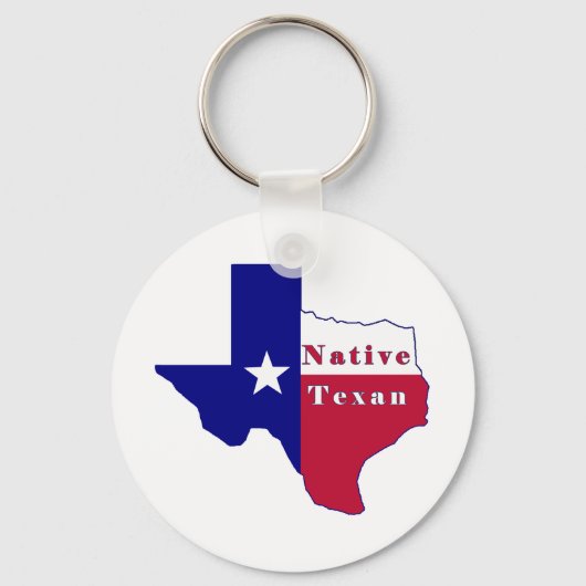 Native Texan Flag Map Schlüsselanhänger (Vorderseite)