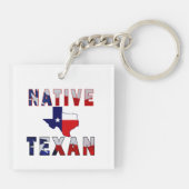Native Texan Flag Map Schlüsselanhänger (Rückseite)