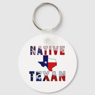 Native Texan Flag Map Schlüsselanhänger