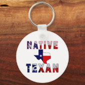 Native Texan Flag Map Schlüsselanhänger (Vorderseite)