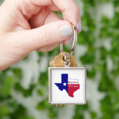 Native Texan Flag Map Schlüsselanhänger (Hand)