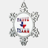Native Texan Flag Map Schneeflocken Zinn-Ornament (Rechts)