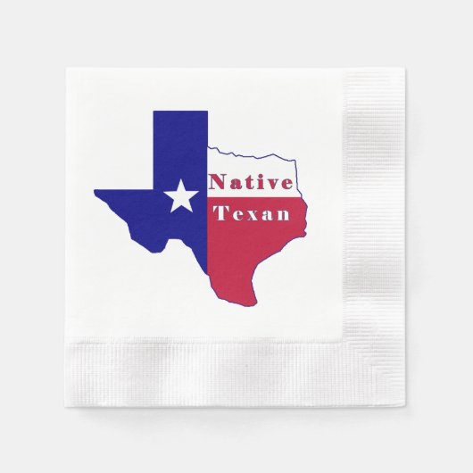 Native Texan Flag Map Serviette (Vorderseite)