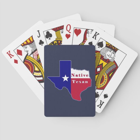 Native Texan Flag Map Spielkarten (Rückseite)