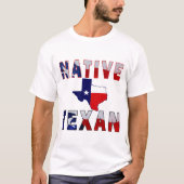 Native Texan Flag Map T-Shirt (Vorderseite)