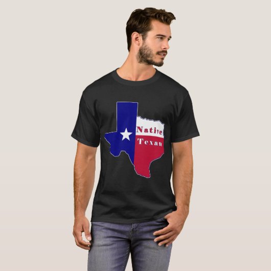 Native Texan Flag Map T-Shirt (Vorne ganz)