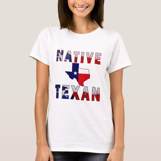 Native Texan Flag Map T-Shirt (Vorderseite)