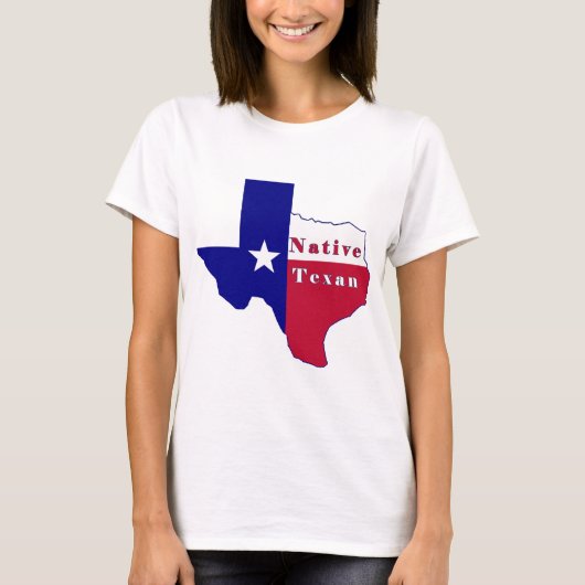 Native Texan Flag Map T-Shirt (Vorderseite)