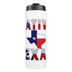Native Texan Flag Map Thermosbecher