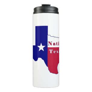 Native Texan Flag Map Thermosbecher