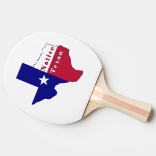 Native Texan Flag Map Tischtennis Schläger