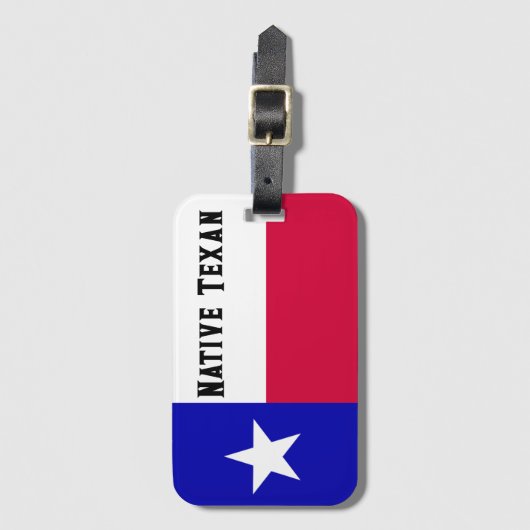 Native Texas Luggage Tag Gepäckanhänger (Vorderseite Vertikal)
