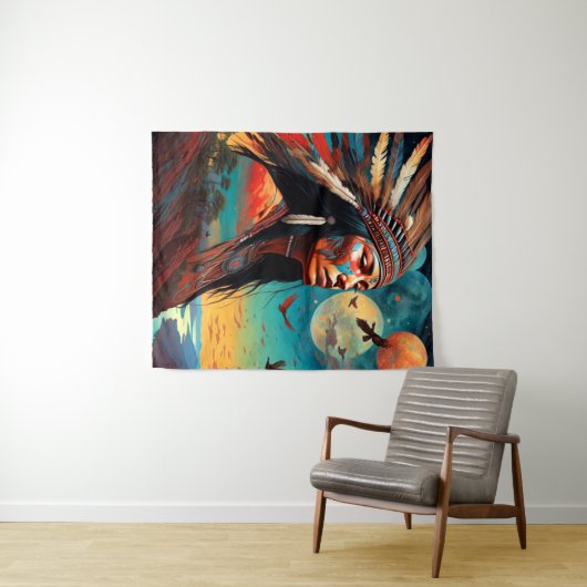 Native Tribal Art Wandteppich (Beispiel (Horizontal))