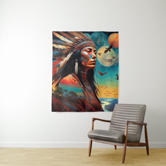 Native Tribal Art Wandteppich (Beispiel)