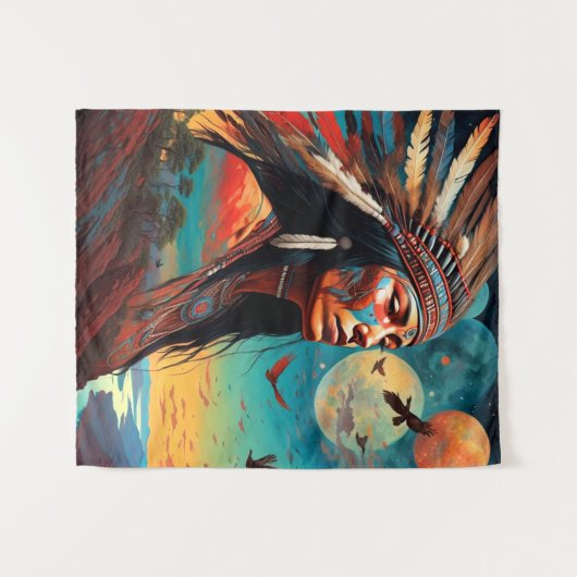 Native Tribal Art Wandteppich (Vorderseite (Horizontal))