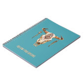 Native Tribal Bull Horns Skull Notizblock (Linke Seite)