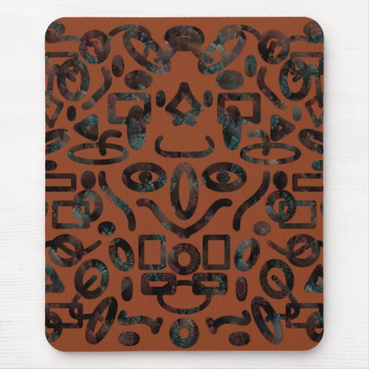 Native Tribal Happy Face Scratchboard Muster Kunst Mousepad (Vorne)