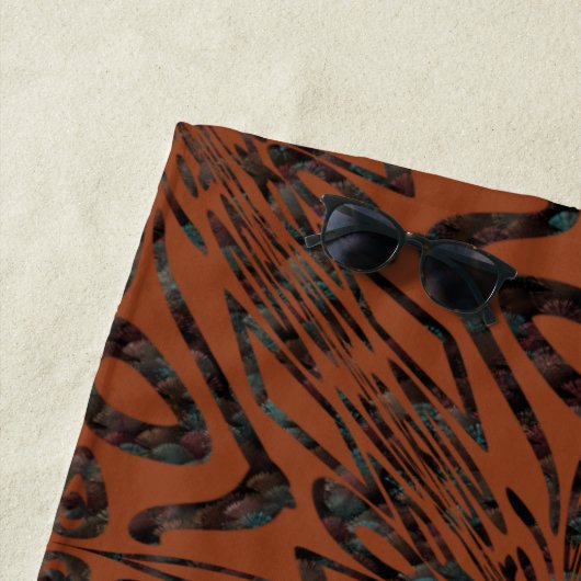 Native Tribal Happy Face Scratchboard Muster Kunst Strandtuch (Beispiel)