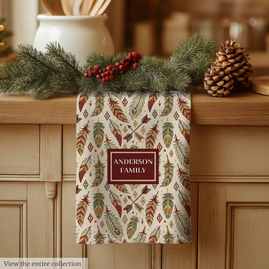Native Tribal Kitchen Towel Custom Name Accent Geschirrtuch