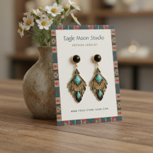 Native Tribal Motif Earring Jewelry Display Card