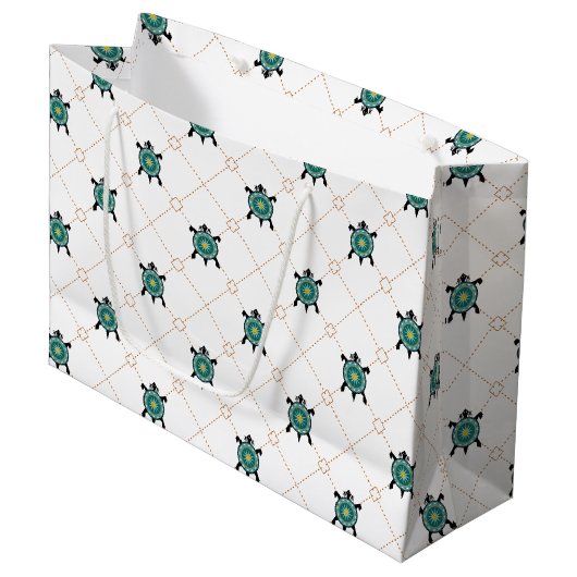 Native Turtle Große Geschenktüte (Vorderseite Schrägansicht)