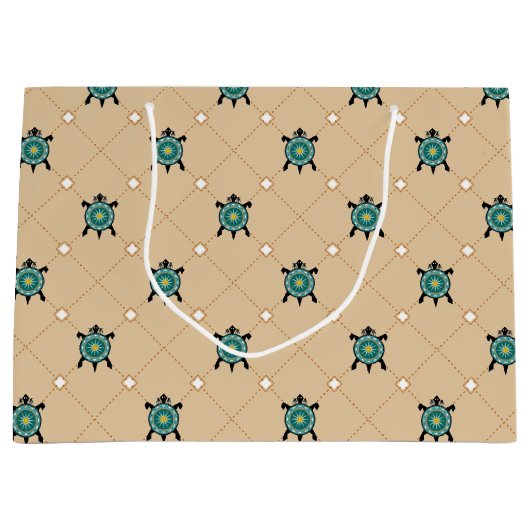 Native Turtle Große Geschenktüte (Vorderseite)