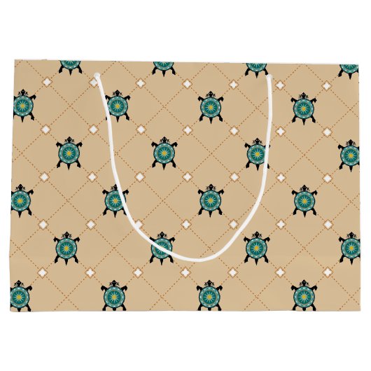 Native Turtle Große Geschenktüte (Rückseite)