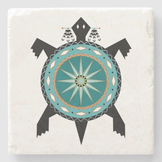 Native Turtle Stone Untersetzer (Vorderseite)