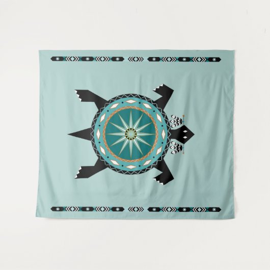 Native Turtle Tapestry Wandteppich (Vorderseite (Horizontal))
