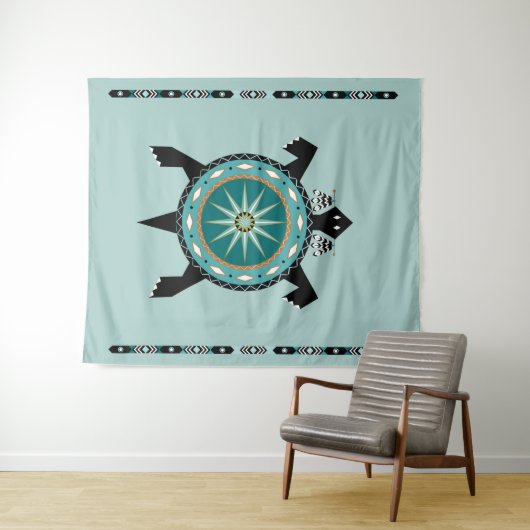 Native Turtle Tapestry Wandteppich (Beispiel (Horizontal))