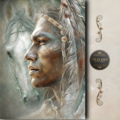 Native Warrior Profile & Horse Decoupage Seidenpapier