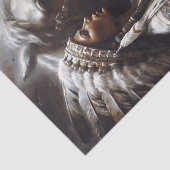 Native Woman & White Horse Headdress Decoupage Seidenpapier (Ausschnitt)