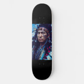 NATIVER AMERIKANISCHE UREINWOHNER WARRIOR SKATEBOA SKATEBOARD (Vorderseite)