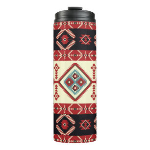 Natives Gewebe. Geometrisches Design Kilim. Ethnis Thermosbecher