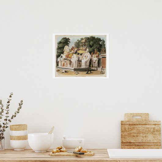 Natives pay homage to their ruler, engraved by Tho Poster (Küche)