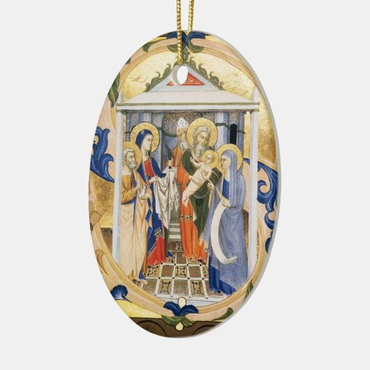 NATIVITÄT , BLAU UND GOLD Gem Stein Keramikornament (Links)
