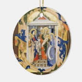 NATIVITÄT , BLAU UND GOLD Gem Stein Keramikornament (Links)
