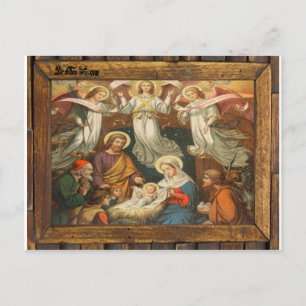 NATIVITÄT DES JESUSCHRISCHEN HOLZRAHMENS 20 ZOLL POSTKARTE