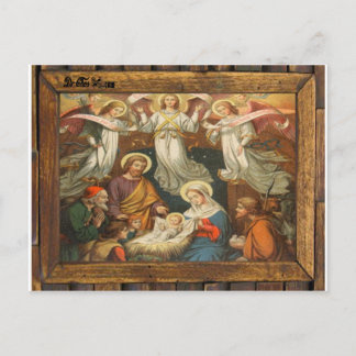 NATIVITÄT DES JESUSCHRISCHEN HOLZRAHMENS 20 ZOLL POSTKARTE