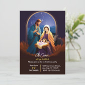 Nativität Einladung religiöse Weihnachtseinladung (Stehend Vorderseite)