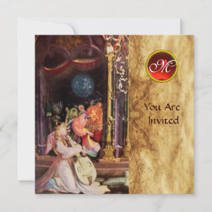 NATIVITÄT MIT ANGELN - MAGIC CHRISTMAS MONOGRAM EINLADUNG