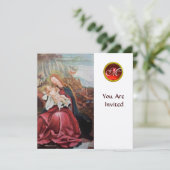 NATIVITÄT MIT ANGELN - MAGIC CHRISTMAS MONOGRAM EINLADUNG (Stehend Vorderseite)