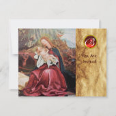 NATIVITÄT MIT ANGELN - MAGIC CHRISTMAS MONOGRAM EINLADUNG (Vorderseite)