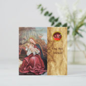 NATIVITÄT MIT ANGELN - MAGIC CHRISTMAS MONOGRAM EINLADUNG (Stehend Vorderseite)