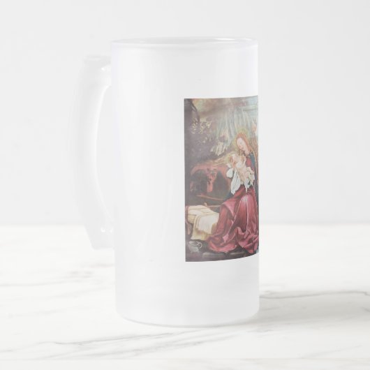 NATIVITÄT MIT ANGELN - MAGIC OF CHRISTMAS MATTGLAS BIERGLAS (Vorderseite Links)