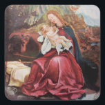 NATIVITÄT MIT ANGELN - MAGIC OF CHRISTMAS QUADRATISCHER AUFKLEBER<br><div class="desc">Farbenfrohe und magische Weihnachtsatmosphäre des deutschen Malers Matthias Grunewald ,  Details aus dem Zweiten Staat des Isenheimer Altarchts ,  ausdrucksstarker und intensiver Stil der mittelalterlichen mitteleuropäischen Kunst bis ins 16. Jahrhundert.Öl auf Holz.</div>