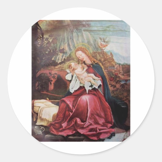 NATIVITÄT MIT ANGELN - MAGIC OF CHRISTMAS RUNDER AUFKLEBER (Vorderseite)