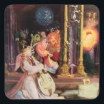 NATIVITÄT MIT MUSIKANGELN - MAGIC OF CHRISTMAS QUADRATISCHER AUFKLEBER<br><div class="desc">Farbenfrohe und magische Weihnachtsatmosphäre des deutschen Malers Matthias Grunewald ,  Details aus dem Zweiten Staat des Isenheimer Altarchts ,  ausdrucksstarker und intensiver Stil der mittelalterlichen mitteleuropäischen Kunst bis ins 16. Jahrhundert.Öl auf Holz.</div>