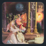 NATIVITÄT MIT MUSIKANGELN - MAGIC OF CHRISTMAS QUADRATISCHER AUFKLEBER<br><div class="desc">Farbenfrohe und magische Weihnachtsatmosphäre des deutschen Malers Matthias Grunewald ,  Details aus dem Zweiten Staat des Isenheimer Altarchts ,  ausdrucksstarker und intensiver Stil der mittelalterlichen mitteleuropäischen Kunst bis ins 16. Jahrhundert.Öl auf Holz.</div>